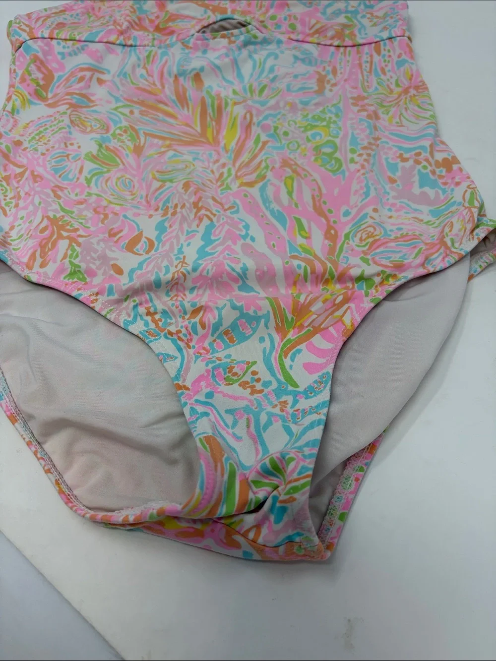Lilly Pulitzer Kids Pink Multicolor One-Piece Swimsuit Size 10